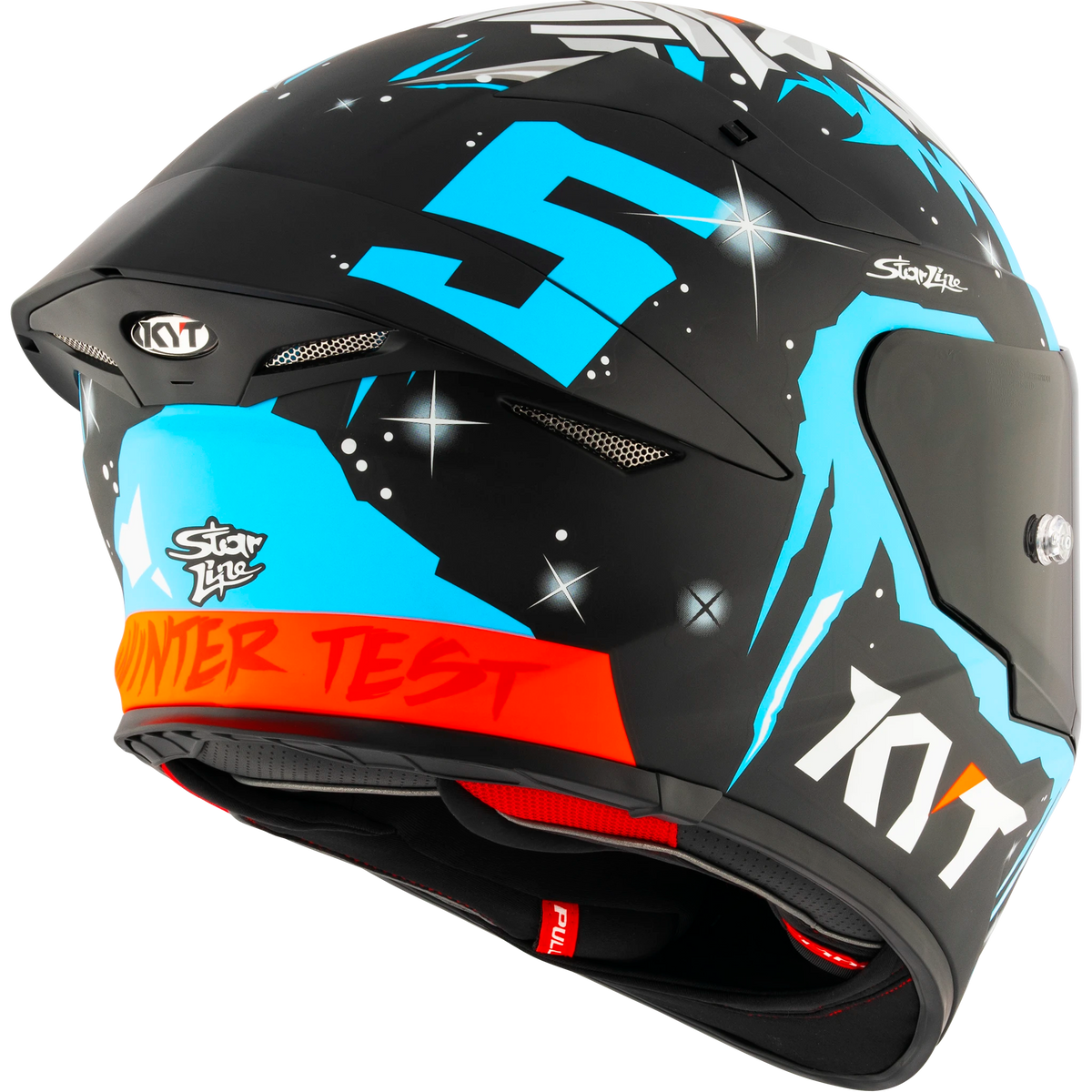 Rear Right Quarter View of KYT TT-REVO Masia Winter Test Motorcycle Helmet
