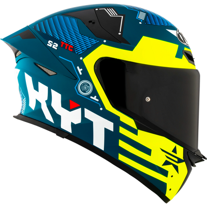 Right Side View of KYT TT-REVO Fuselage Matte Yellow Motorcycle Helmet