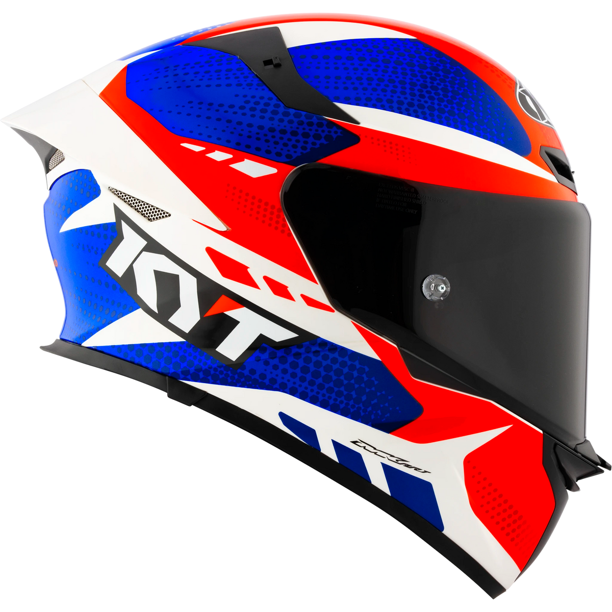 Right Side View of KYT TT-REVO Gear Blue Red Motorcycle Helmet