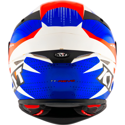 Rear View of KYT TT-REVO Gear Blue Red Motorcycle Helmet