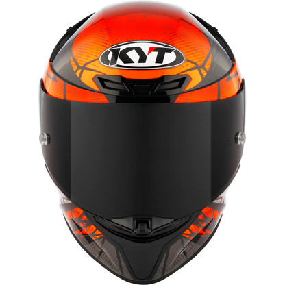 Front View of KYT TT-REVO Combustion Orange Motorcycle Helmet