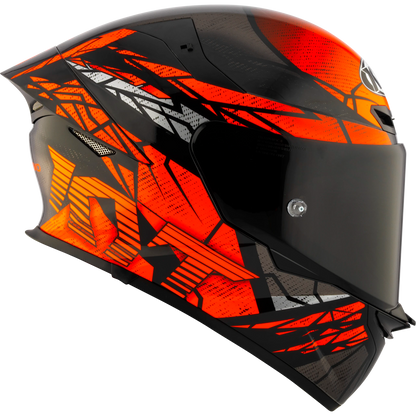 Right Side View of KYT TT-REVO Combustion Orange Motorcycle Helmet