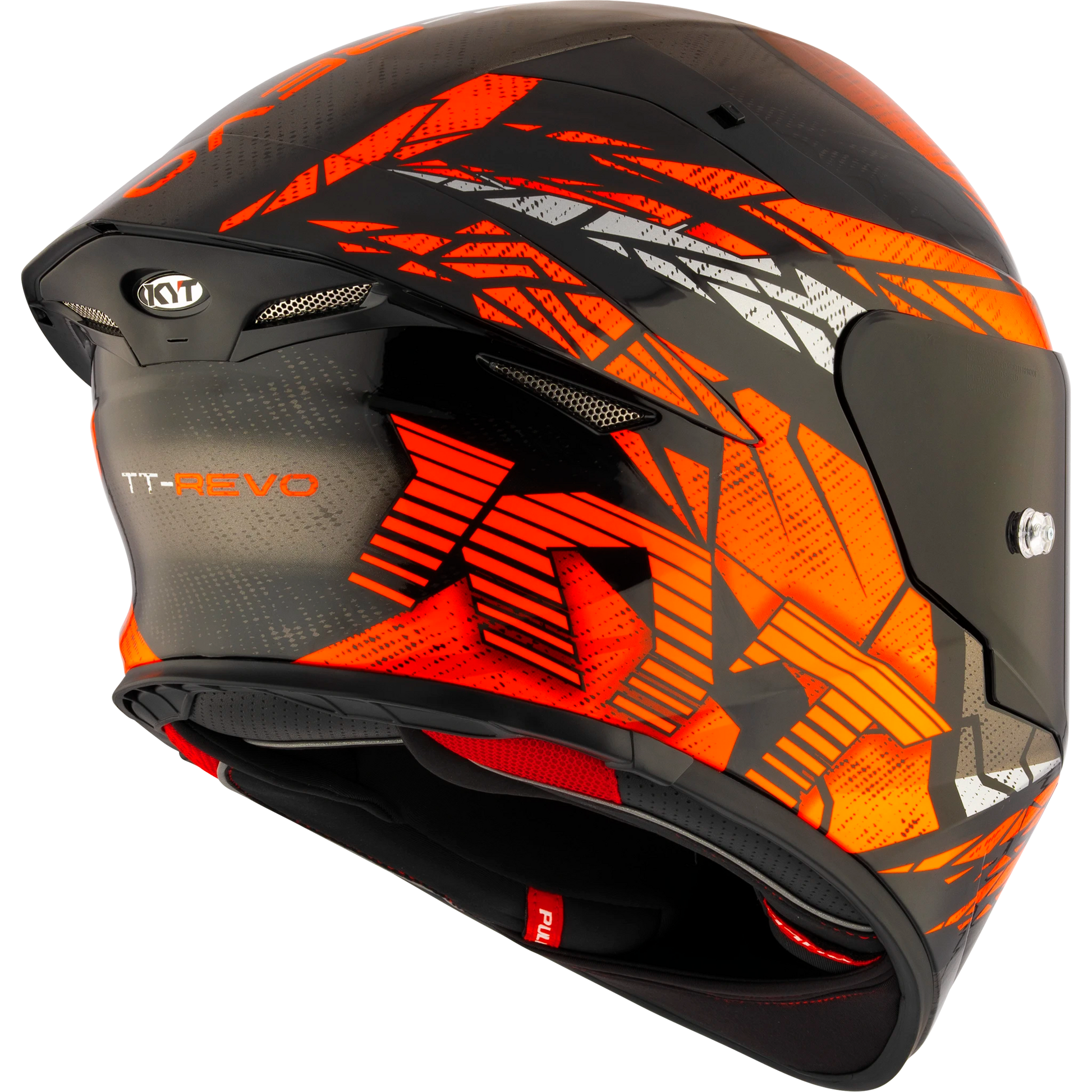 face motorcycle helmet Youth Kids Full Orange Typhoon S Integrated Front Flashlight and Rear Brake KYT TT-REVO Speeding Helmet M
