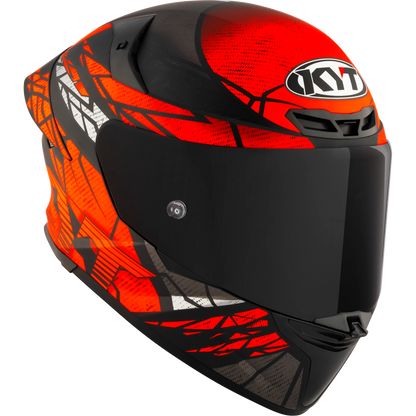 Front Right Quarter View of KYT TT-REVO Combustion Red Motorcycle Helmet
