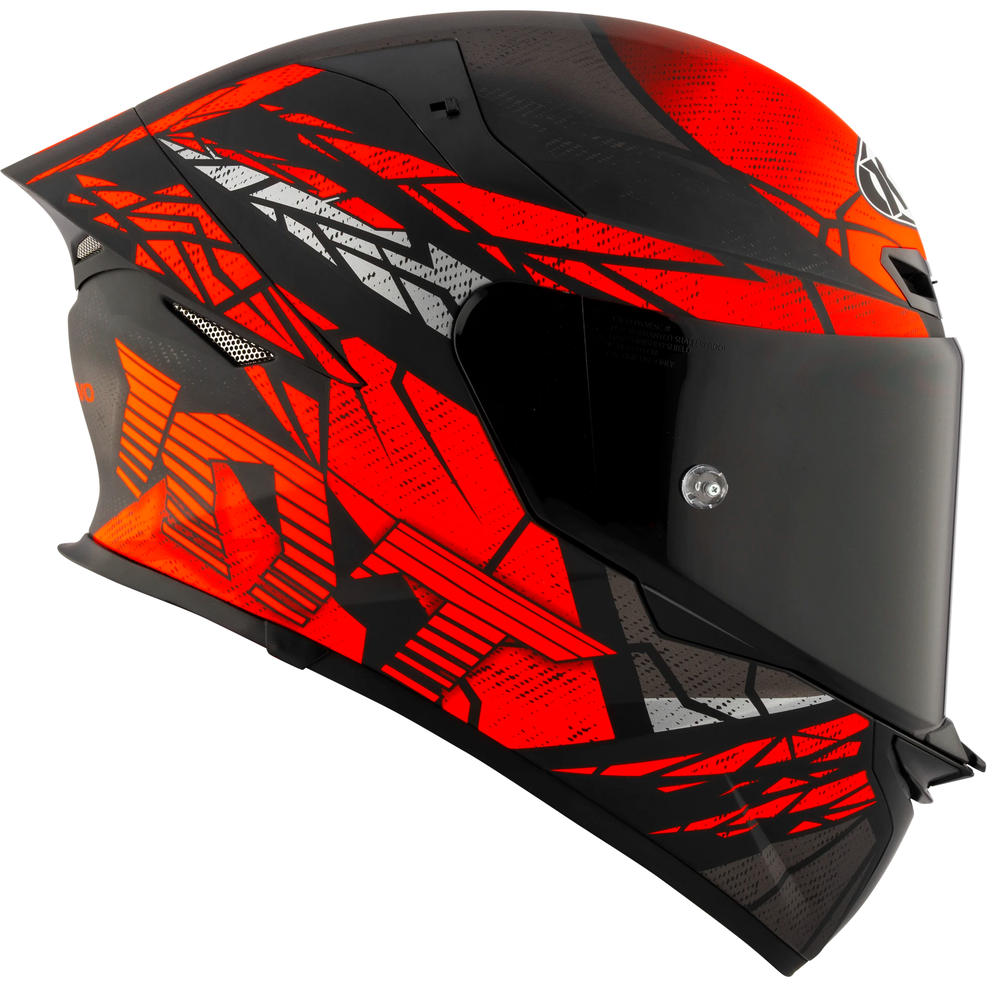 Right Side View of KYT TT-REVO Combustion Red Motorcycle Helmet