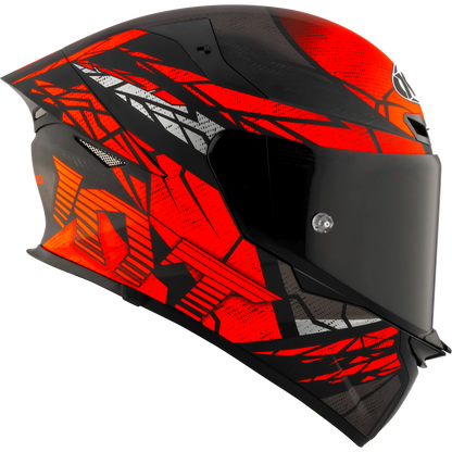 Right Side View of KYT TT-REVO Combustion Red Motorcycle Helmet