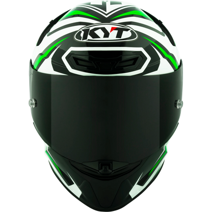 Front View of KYT TT-REVO Alex Lowes Replica Motorcycle Helmet