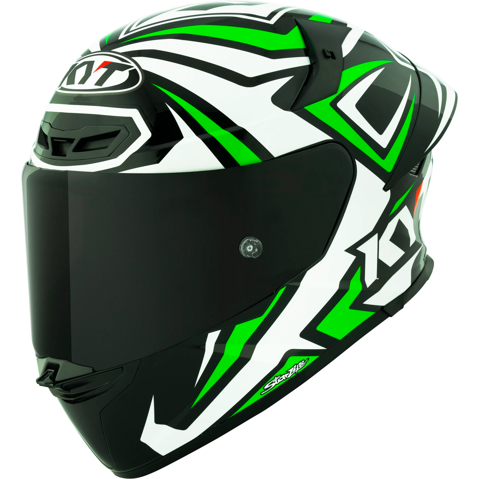 Front Left Quarter View of KYT TT-REVO Alex Lowes Replica Motorcycle Helmet
