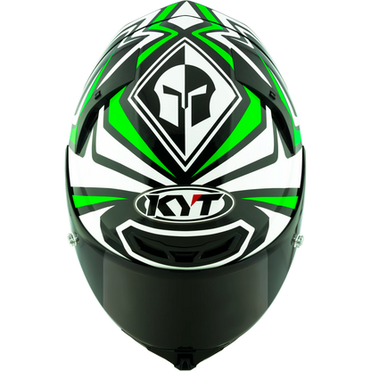 Top View of KYT TT-REVO Alex Lowes Replica Motorcycle Helmet