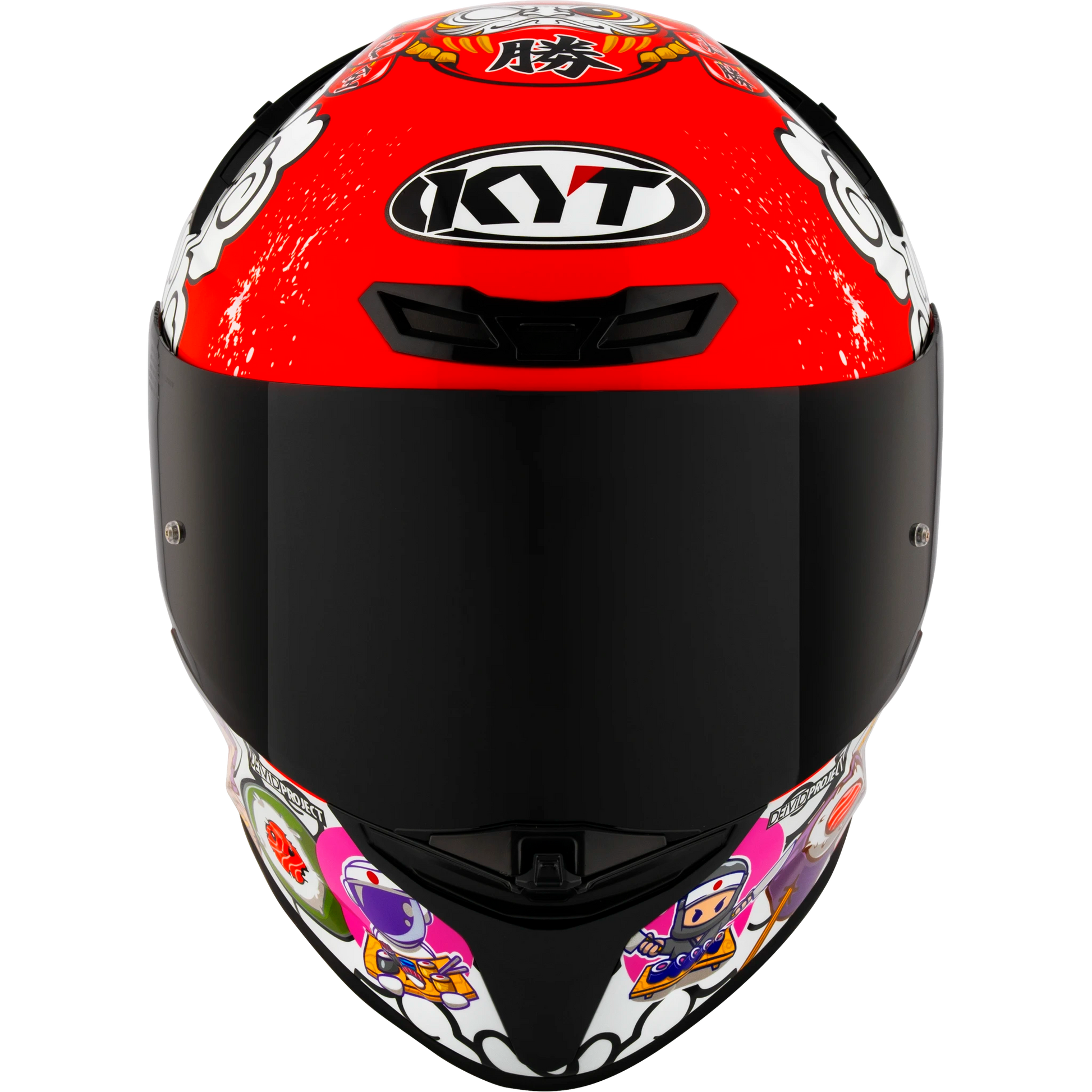Front View of KYT TT-REVO Sushi Time Motorcycle Helmet