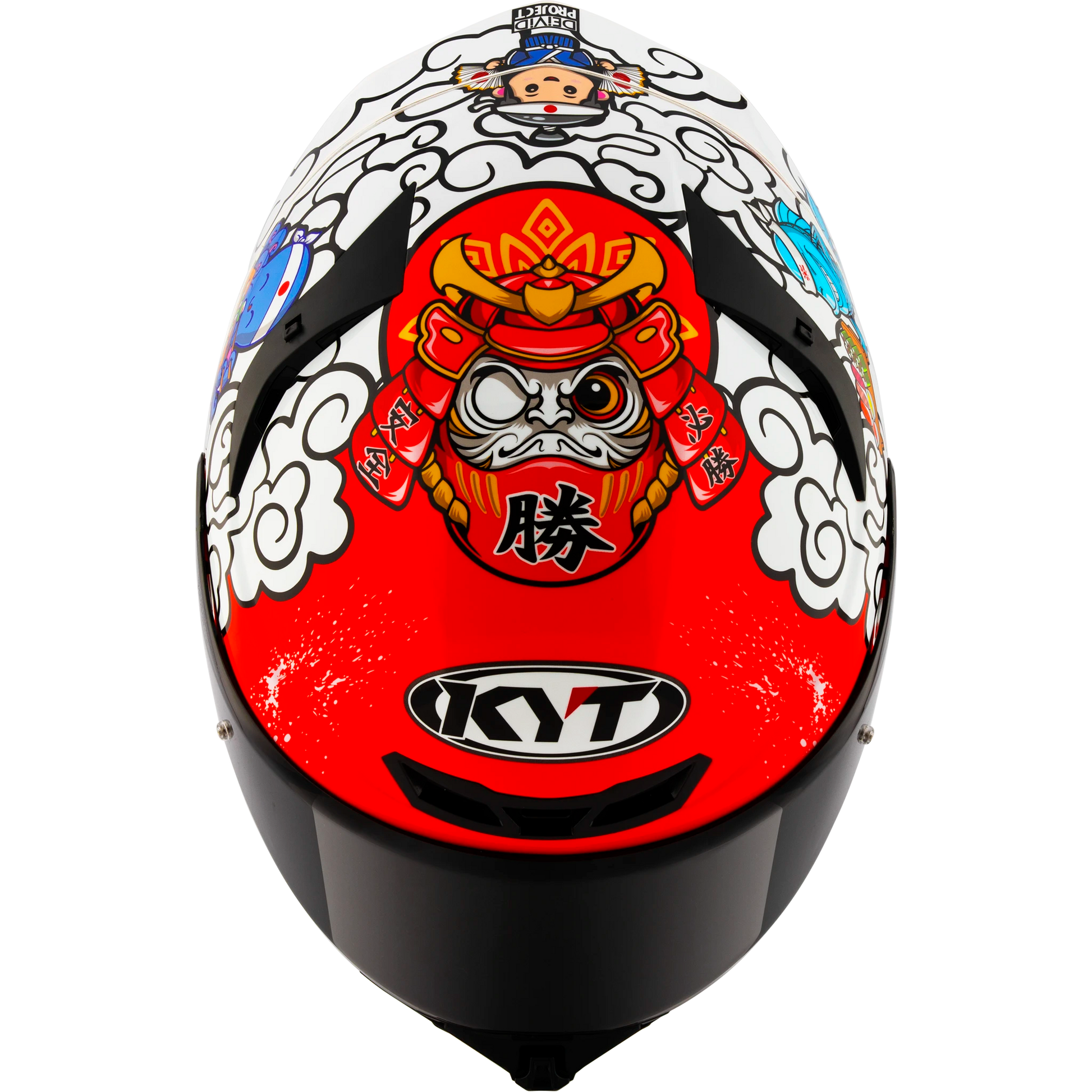 Top View of KYT TT-REVO Sushi Time Motorcycle Helmet