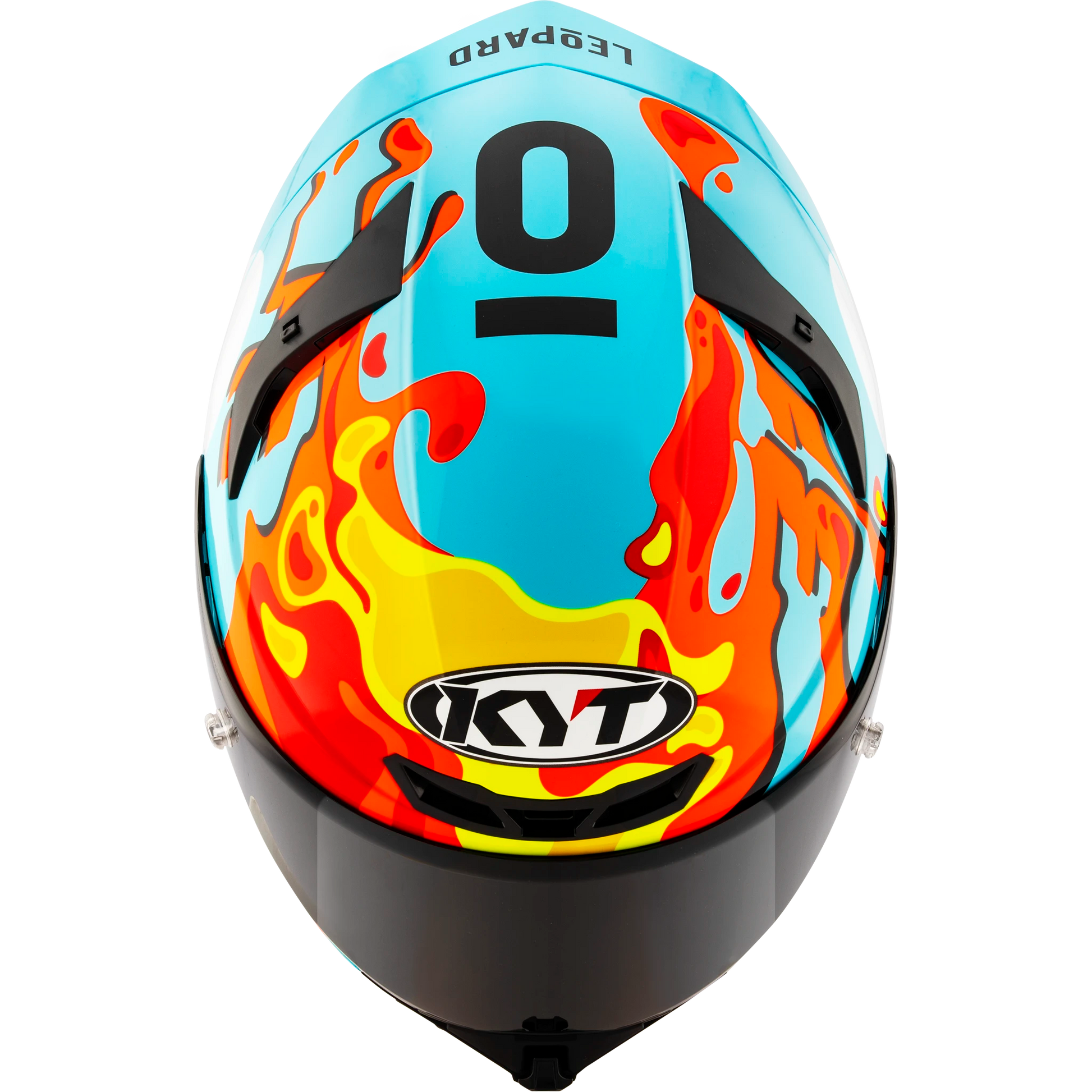Top View of KYT TT-REVO Leopard Aragon Replica Motorcycle Helmet