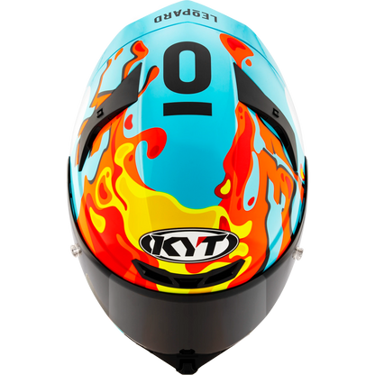 Top View of KYT TT-REVO Leopard Aragon Replica Motorcycle Helmet