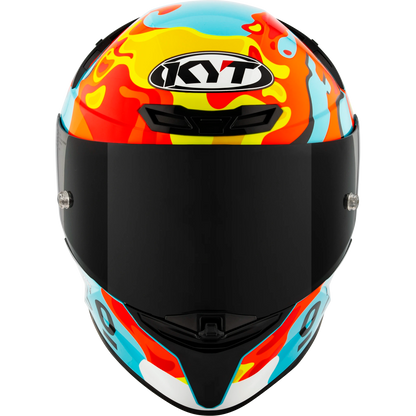 Front View of KYT TT-REVO Leopard Aragon Replica Motorcycle Helmet