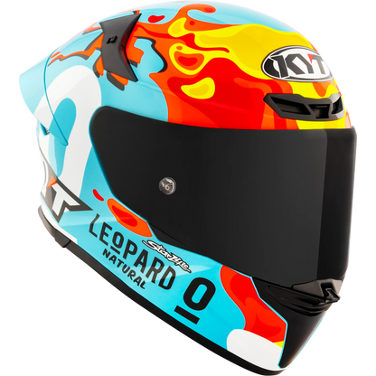 Front Right Quarter View of KYT TT-REVO Leopard Aragon Replica Motorcycle Helmet