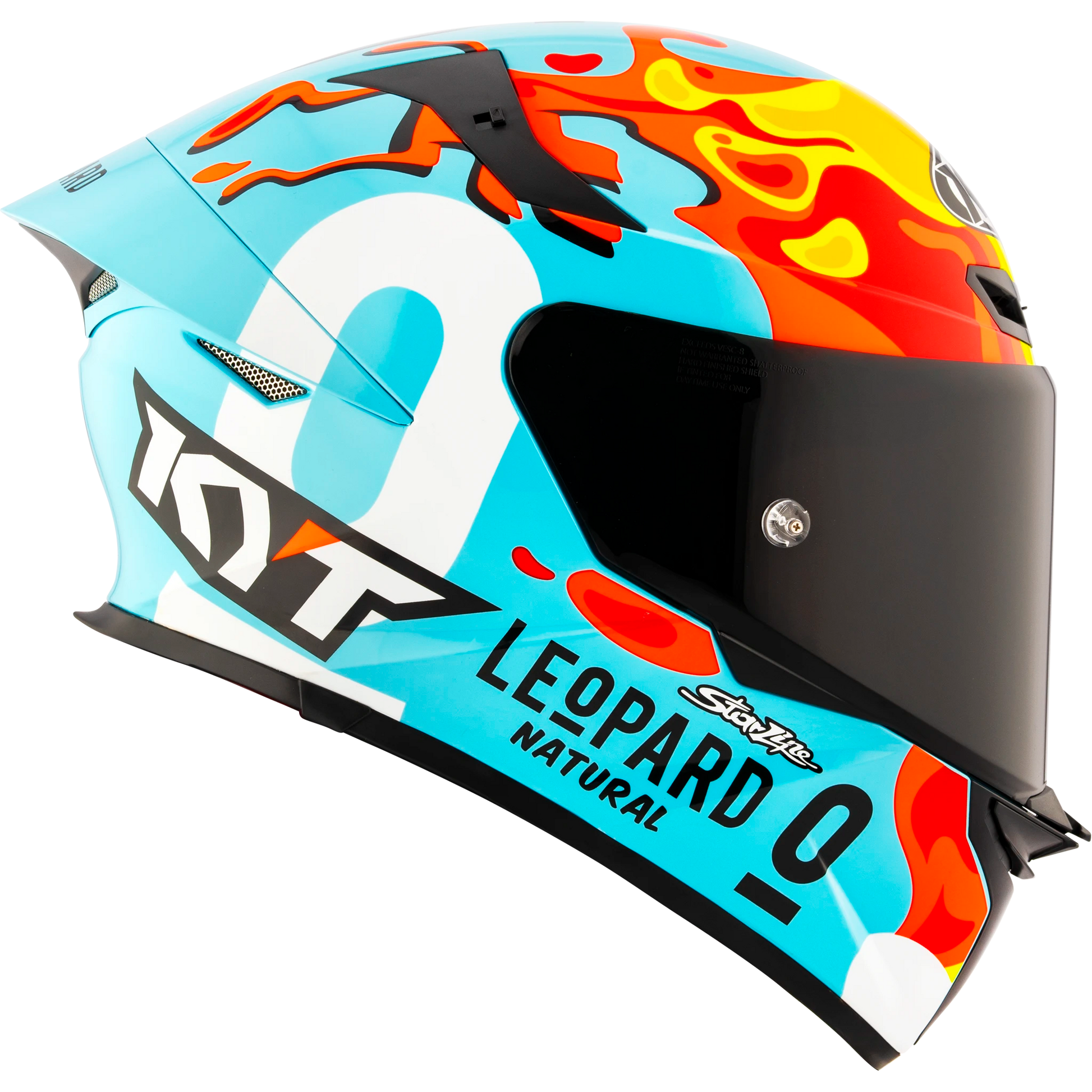 Right Side View of KYT TT-REVO Leopard Aragon Replica Motorcycle Helmet