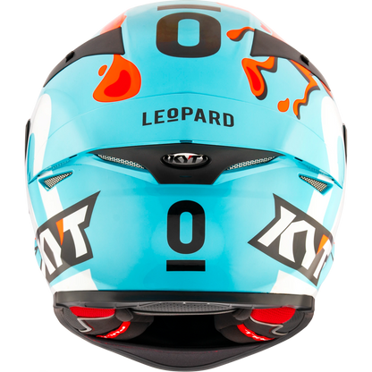 Rear View of KYT TT-REVO Leopard Aragon Replica Motorcycle Helmet