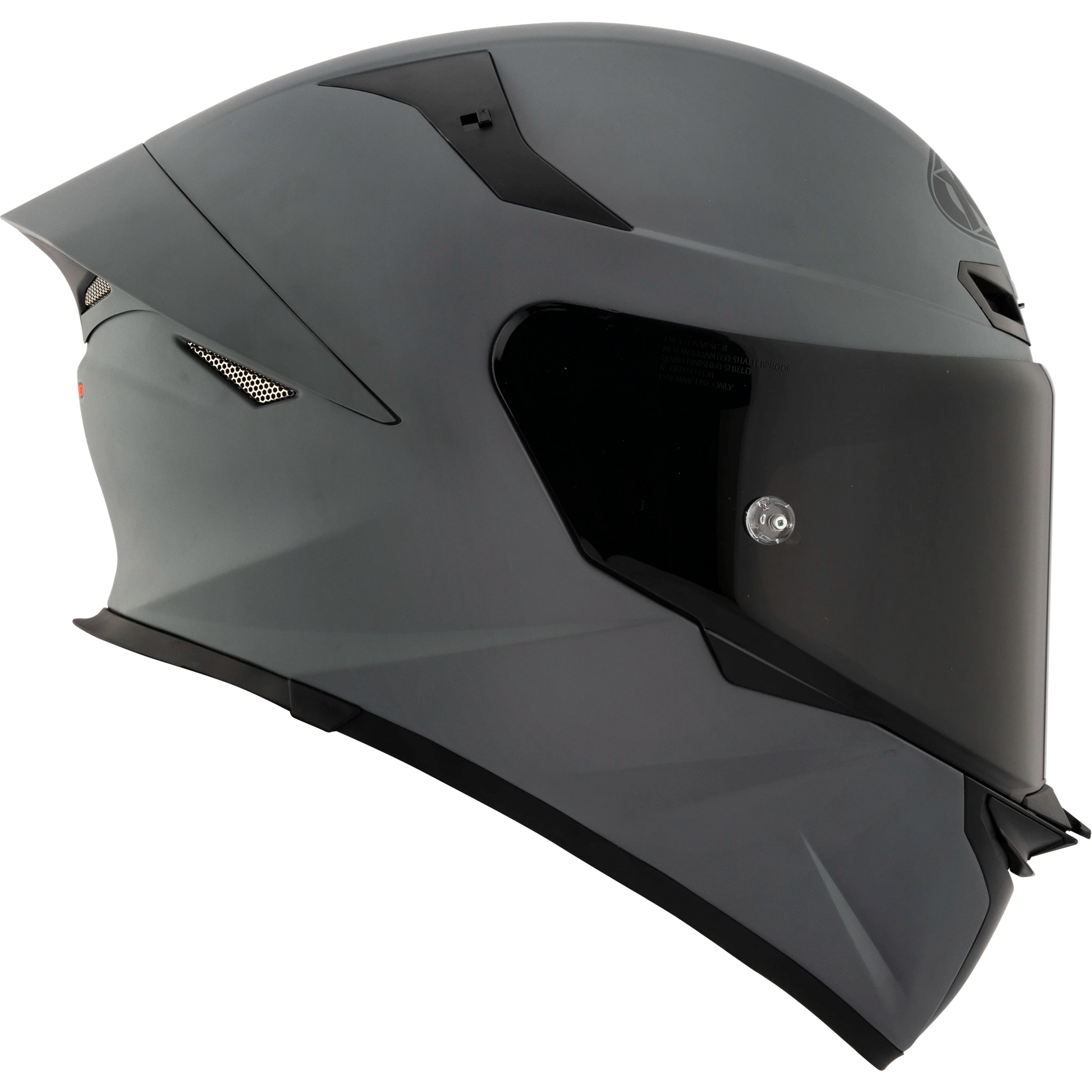 Right Side View of KYT TT-REVO motorcycle helmet in Matte Grey