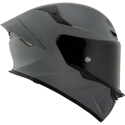 Right Side View of KYT TT-REVO motorcycle helmet in Matte Grey