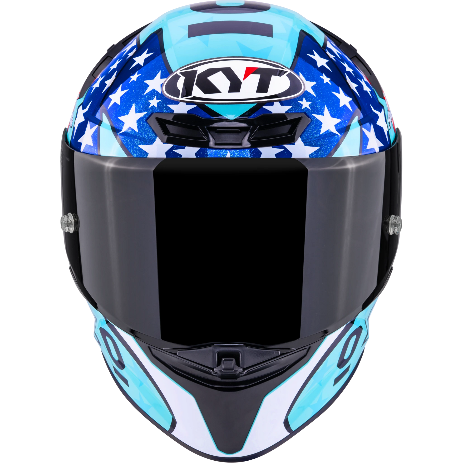 Front View KYT TT-REVO Leopard America Replica Motorcycle Helmet