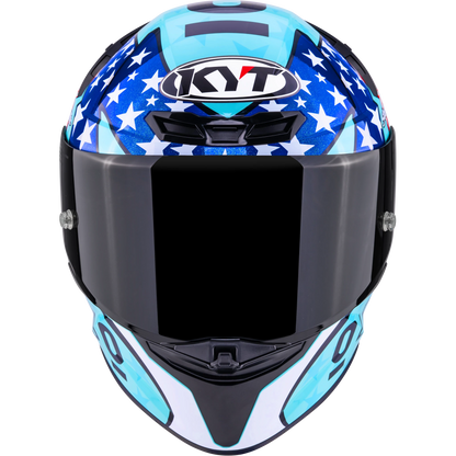 Front View KYT TT-REVO Leopard America Replica Motorcycle Helmet