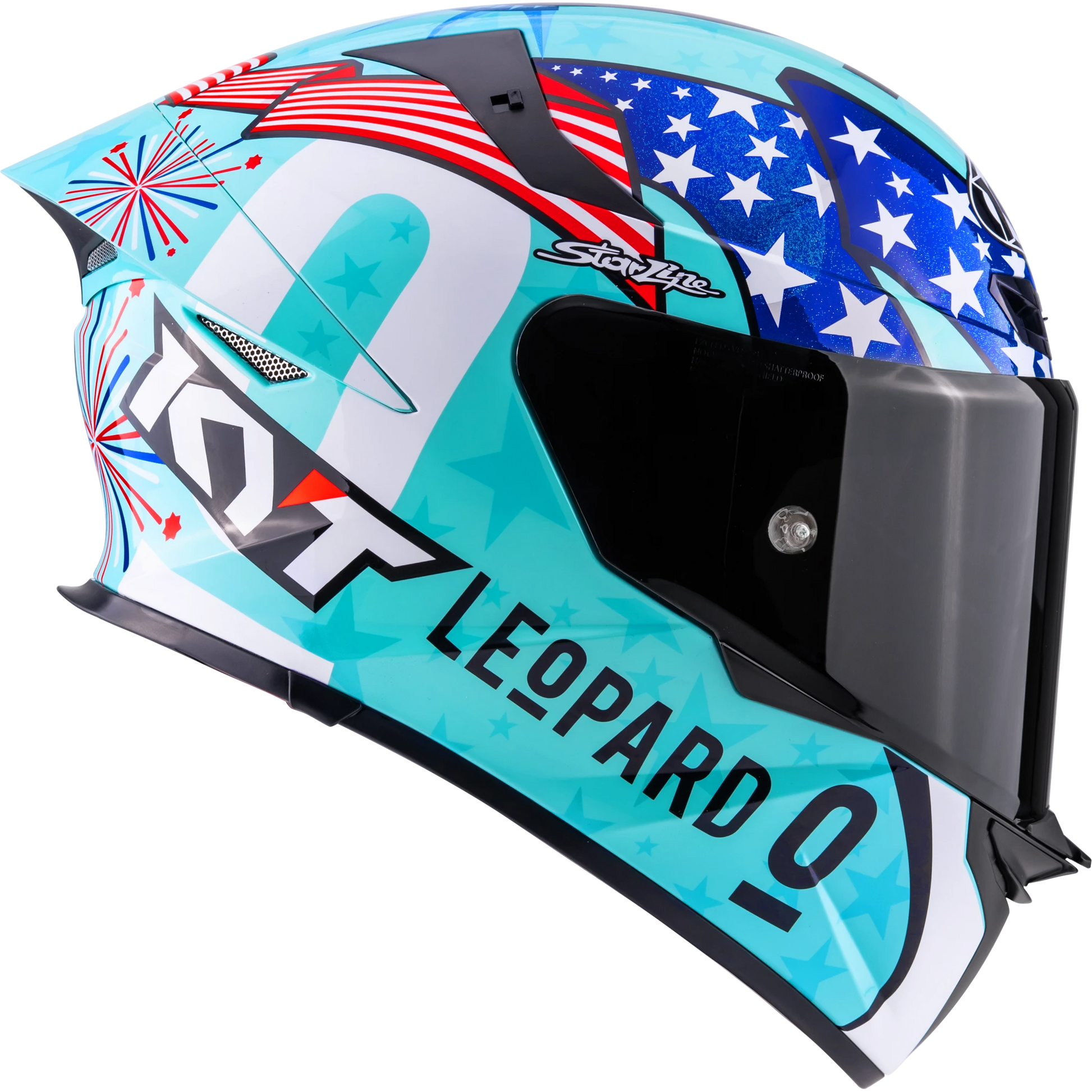 Right Side View KYT TT-REVO Leopard America Replica Motorcycle Helmet