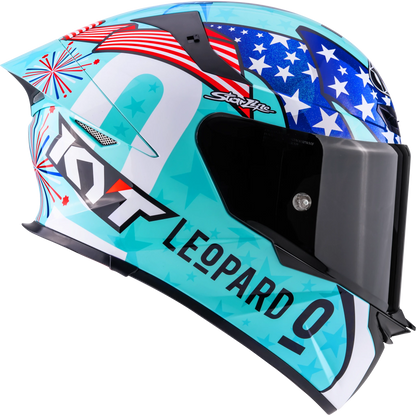 Right Side View KYT TT-REVO Leopard America Replica Motorcycle Helmet