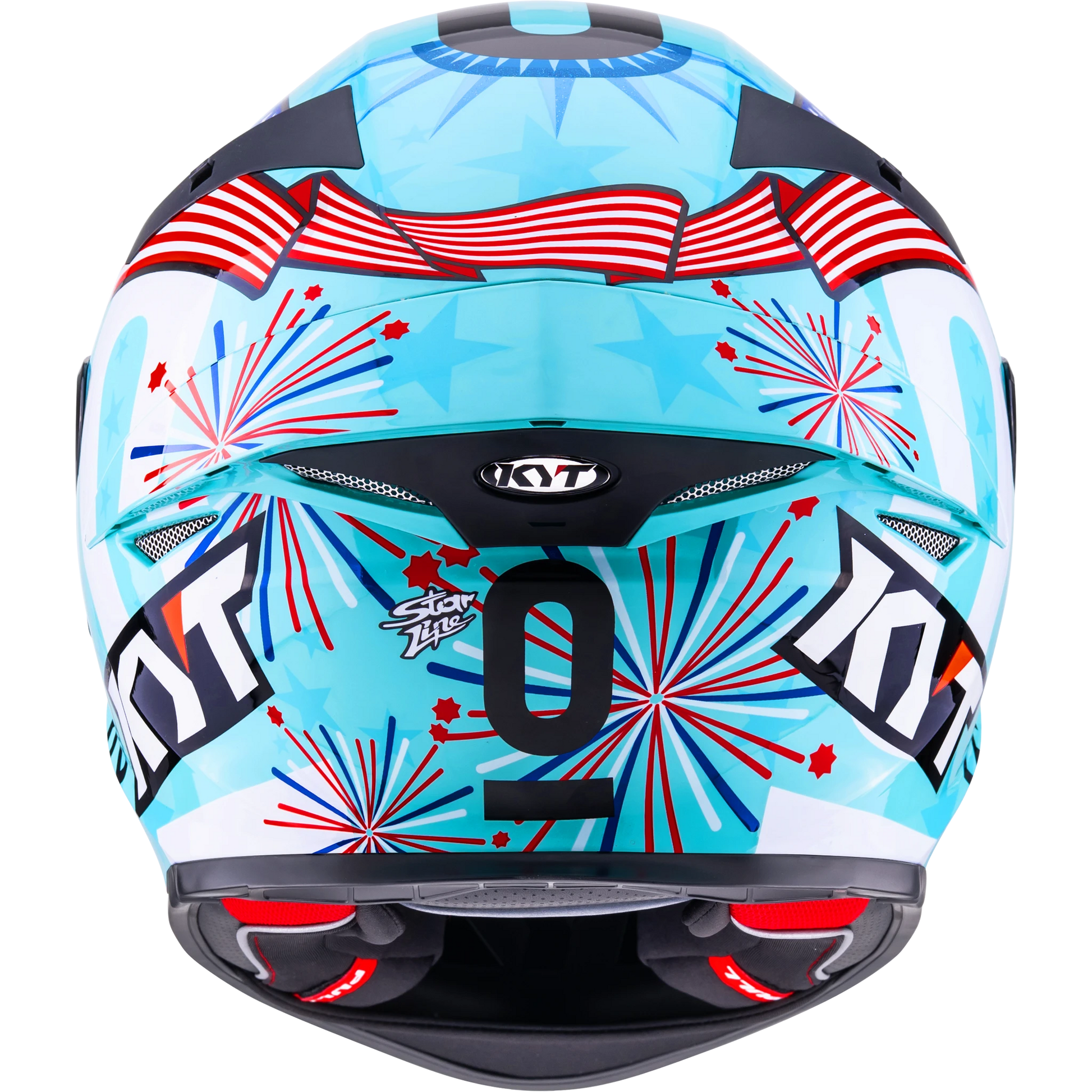 Back View KYT TT-REVO Leopard America Replica Motorcycle Helmet