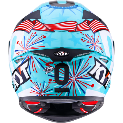 Back View KYT TT-REVO Leopard America Replica Motorcycle Helmet