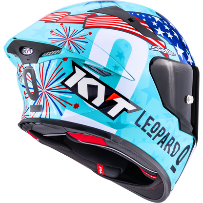 Back Right Quarter View KYT TT-REVO Leopard America Replica Motorcycle Helmet
