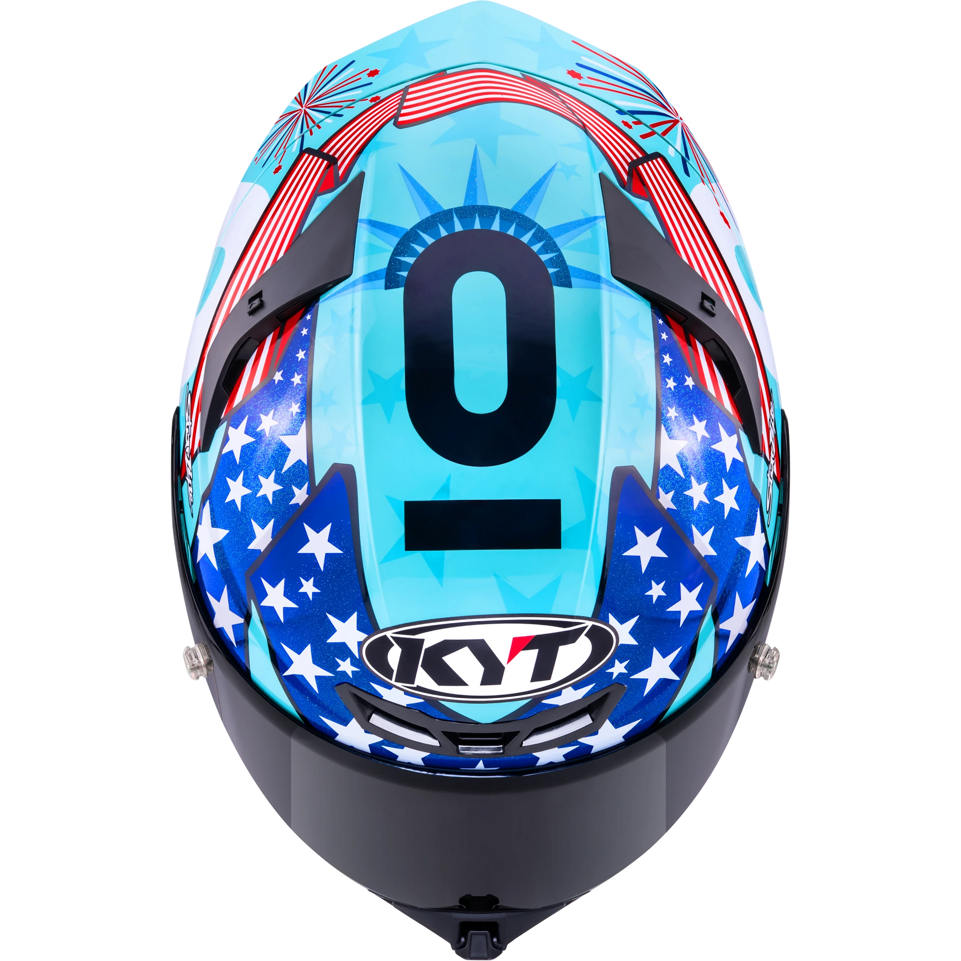 Top View KYT TT-REVO Leopard America Replica Motorcycle Helmet