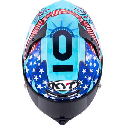Top View KYT TT-REVO Leopard America Replica Motorcycle Helmet