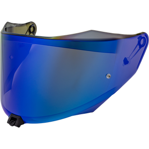 Front Quarter View of KYT R2R Iridium Blue Visor