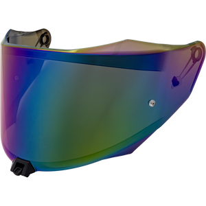 Front Quarter View of KYT R2R Iridium Rainbow Visor
