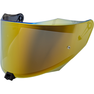 Front Quarter View of KYT R2R Iridium Gold Visor