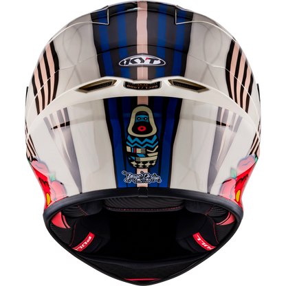 Rear View of KYT KX-1 Race GP John McGuinness L.E. Replica Motorcycle Helmet