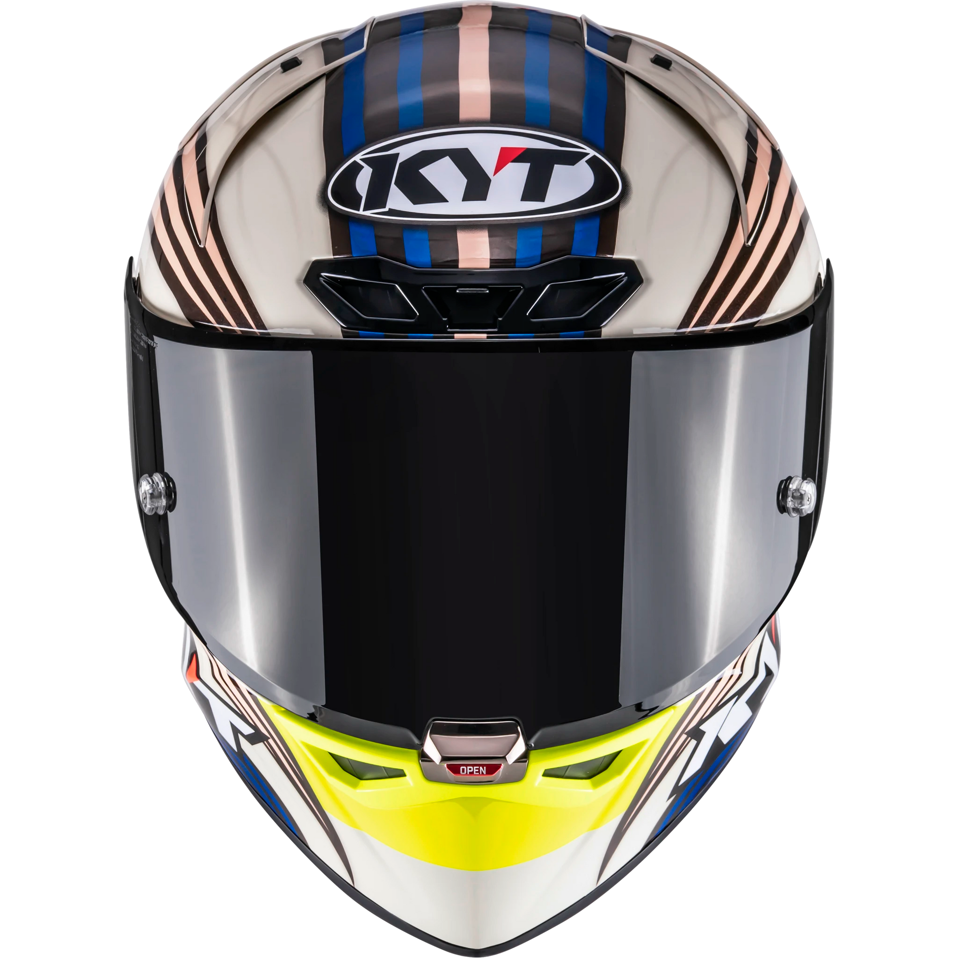 Front View of KYT KX-1 Race GP John McGuinness L.E. Replica Motorcycle Helmet