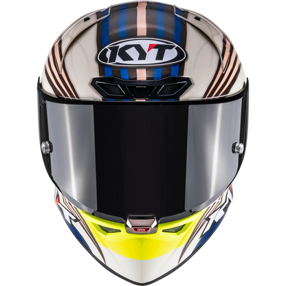 Front View of KYT KX-1 Race GP John McGuinness L.E. Replica Motorcycle Helmet