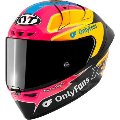 Front Left Quarter View of KYT KX-1 Race GP Davey Todd Replica Motorcycle Helmet