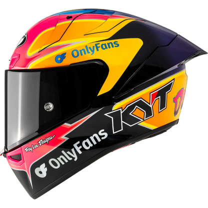 Left Side View of KYT KX-1 Race GP Davey Todd Replica Motorcycle Helmet
