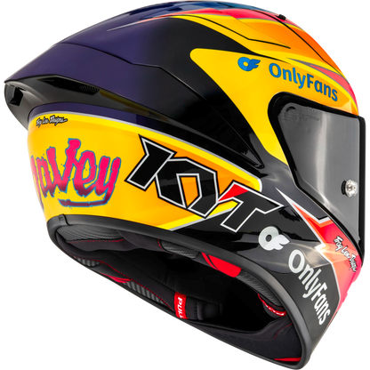 Rear Right Quarter View of KYT KX-1 Race GP Davey Todd Replica Motorcycle Helmet