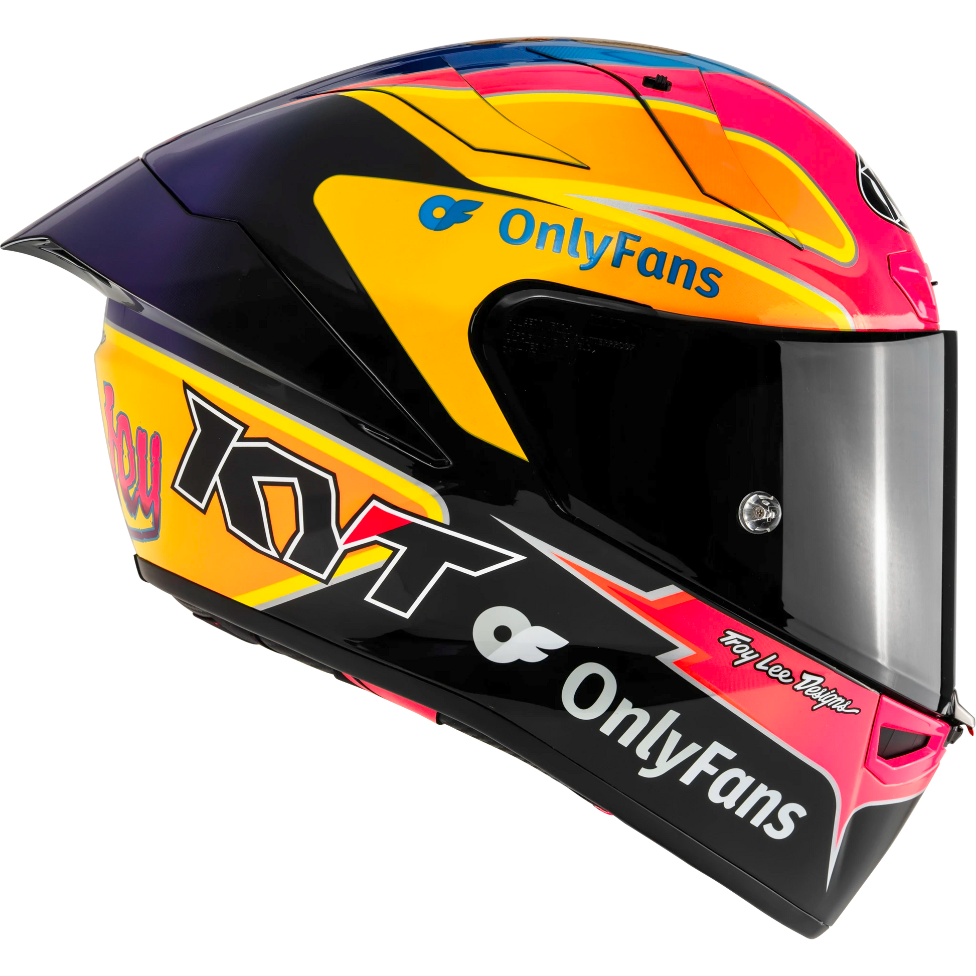 Right Side View of KYT KX-1 Race GP Davey Todd Replica Motorcycle Helmet