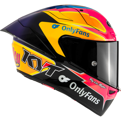 Right Side View of KYT KX-1 Race GP Davey Todd Replica Motorcycle Helmet
