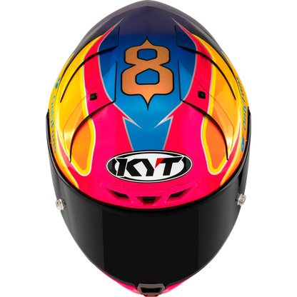 Top View of KYT KX-1 Race GP Davey Todd Replica Motorcycle Helmet