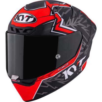 Front Left Quarter View of KYT KX-1 Race GP Nicolo Bulega Replica Motorcycle Helmet