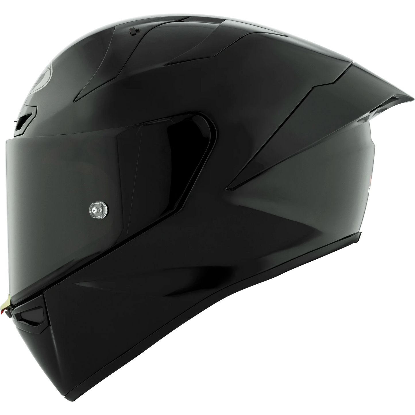 Left Side View of KYT KX-1 Plain Black Motorcycle Helmet