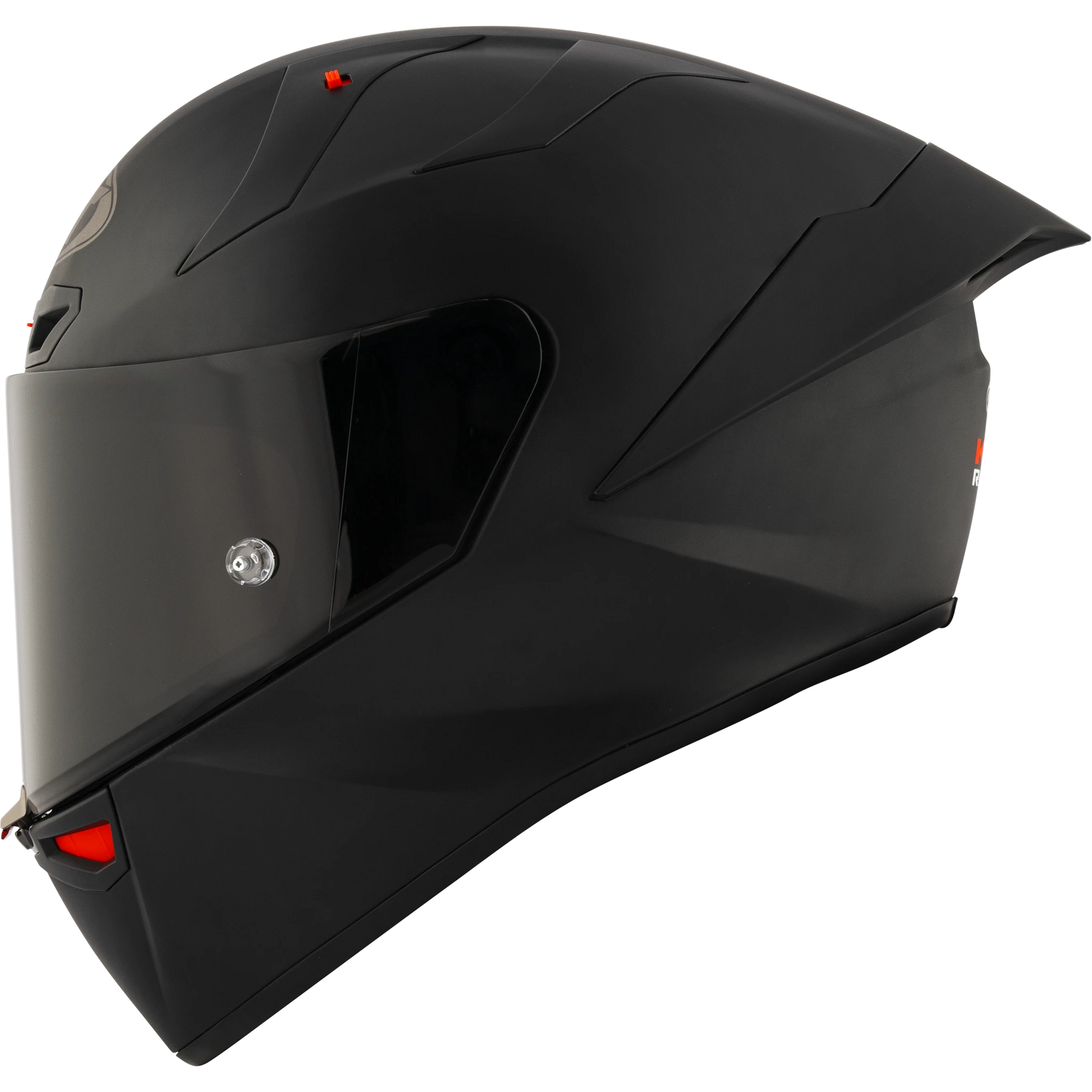 Left Side View of KYT KX-1 Plain Black Matte Motorcycle Helmet
