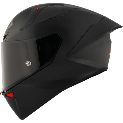 Left Side View of KYT KX-1 Plain Black Matte Motorcycle Helmet