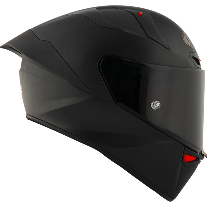 Right Side View of KYT KX-1 Plain Black Matte Motorcycle Helmet