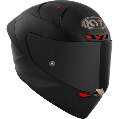 Front Right Quarter View of KYT KX-1 Plain Black Matte Motorcycle Helmet